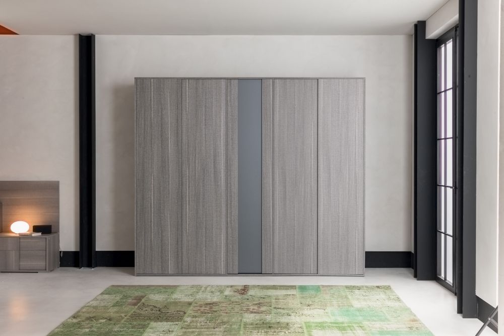 Product photograph of Status Futura Night Grey Sawmarked Oak Italian 5 Door Wardrobe from Choice Furniture Superstore.